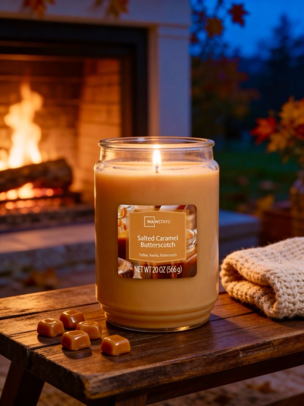 Salted Caramel Butterscotch Scented Jar Candle - Caramel